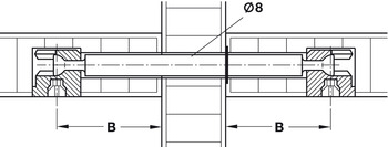 Двойной болт для эксцентриковой стяжки Hafele Minifix, размер 8/2х34 мм